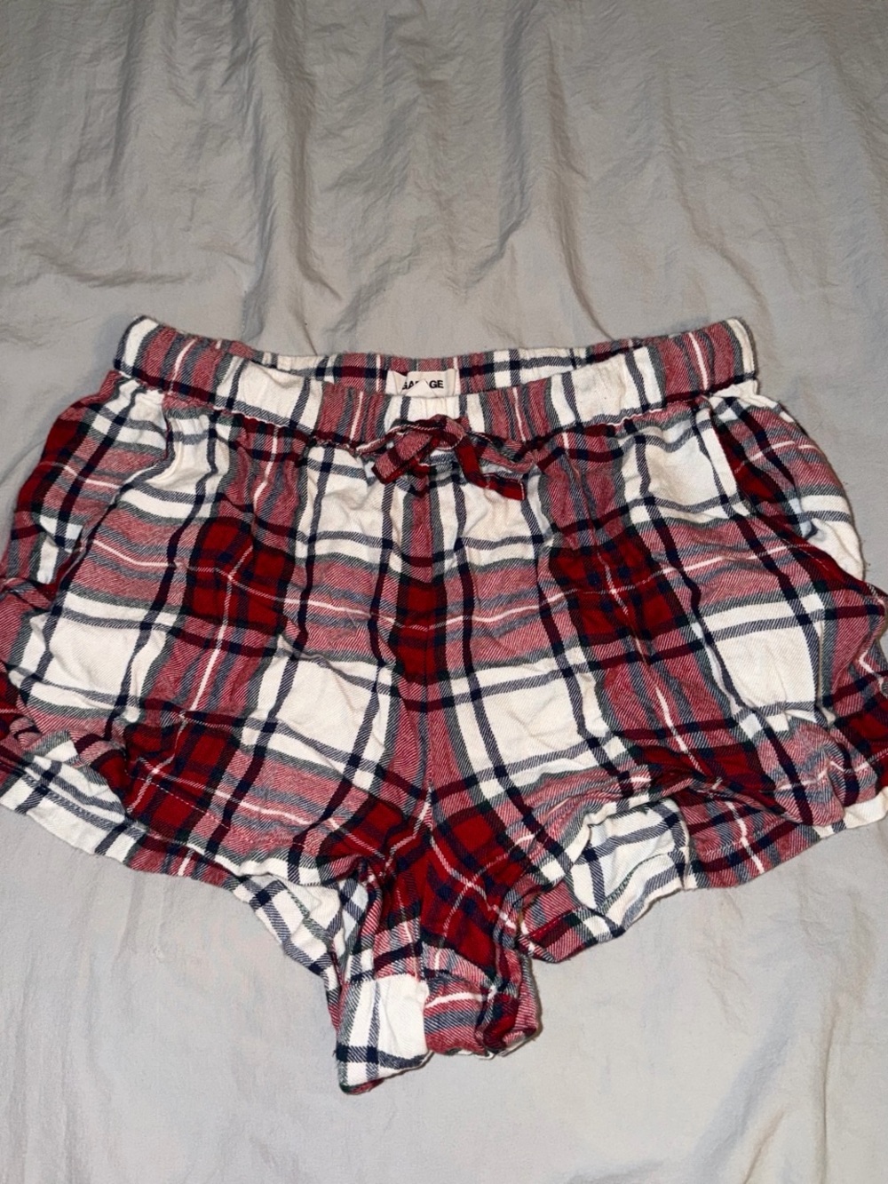Garage Red & White Plaid Lounge Shorts